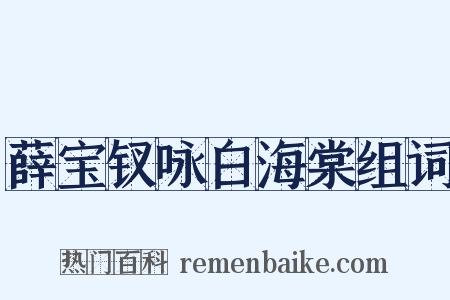 薛宝钗咏白海棠组词是什么意思的图片